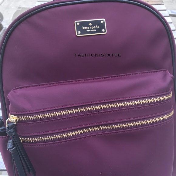 Kate spade Bradley Wilson LARGE deep plum backpack - Picture 6 of 8